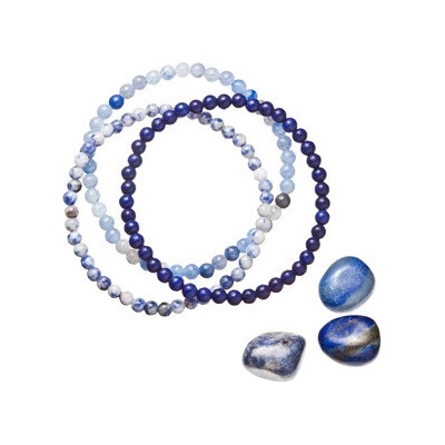 Evolution Group Cz Náramky s minerálními kameny sodalit, avanturín a lapis lazuli 43043.3 modrá