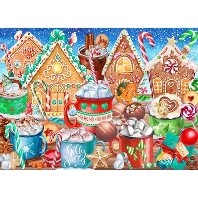 Bluebird Puzzle - Puzzle Candy Canes And Cocoa - 500 piese