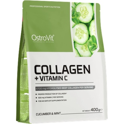 OstroVit Collagen + Vitamin C / Powder [400 грама] Краставица и мента