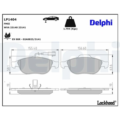 Sada brzdových platničiek kotúčovej brzdy DELPHI LP1404