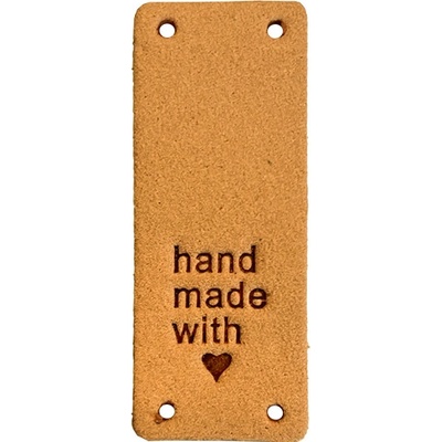 Pro Háčkování Handmade cedulka přes okraj 20x50 mm hořčicová koženka