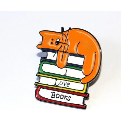 BeCool brož Miluji knížky Čtení je nejlepší relax Líná kočka I Love Books 3301