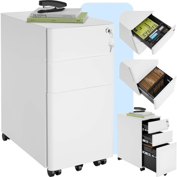 TecTake 405235 pojazdná kartotéka parvus biela