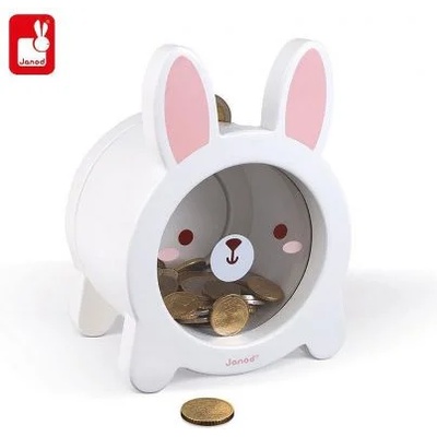 JANOD - Детска дървена касичка - Зайче (J04654)