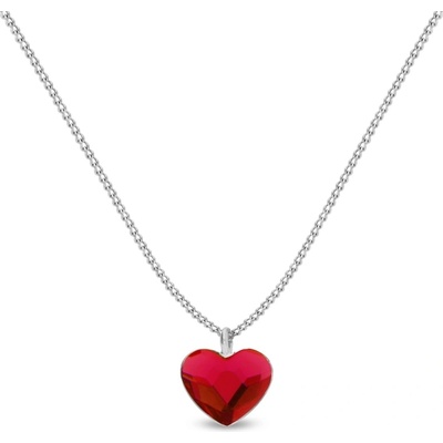 Spark červený se Swarovski elements heart N28086LSI Light siam