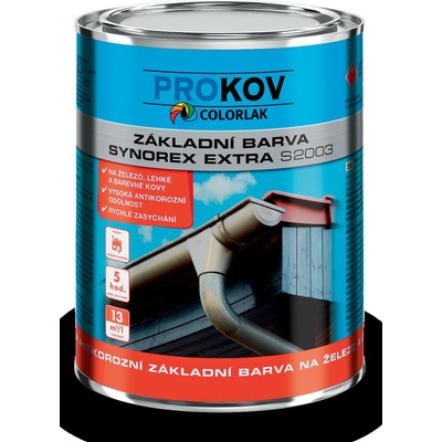 Synorex Extra S2003 základná antikorózna farba na železo a ľahké kovy 9L sivá