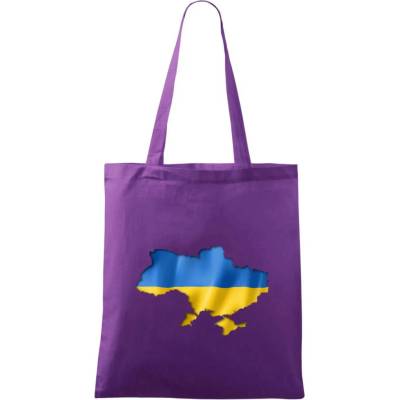 Ukrajina vlajka mapa Taška bavlnená 42 x 38 cm Fialová