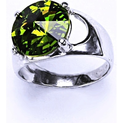 Čištín Stříbrný s krystalem Swarovski Rivoli Olivín T 1188