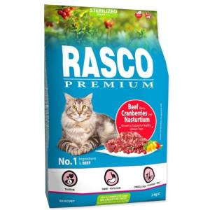 Rasco Sterilized храна за кучета с говеждо, червена боровинка и настурция 2 кг (1703-10304)