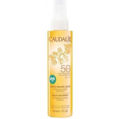 Caudalie Слънцезащитен лосион спрей за лице и тяло, с грозде , Caudalie Milky Sun Spray SPF50 150ml