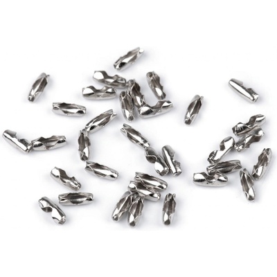 Spojka / koncovka na kuličkový řetízek 3x8 mm - nikl (100 ks)