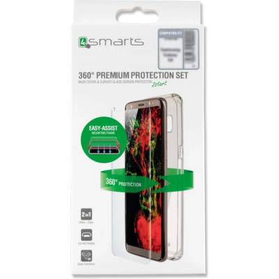 4smarts 360° Premium Protection Set Easy-Assist - хибриден кейс и стъклено покритие за Samsung Galaxy Note 9 (с рамка за поставяне) (прозрачен)
