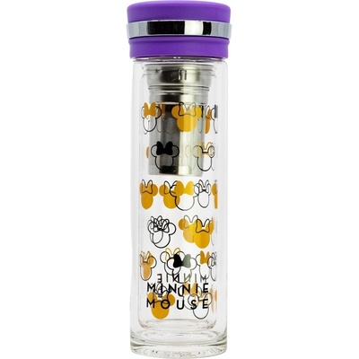 Stor Skleněná láhev s infuserem 355ml Minnie