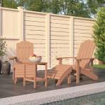vidaXL Градински столове "Адирондак" с табуретка и масичка HDPE кафяви (3095714)