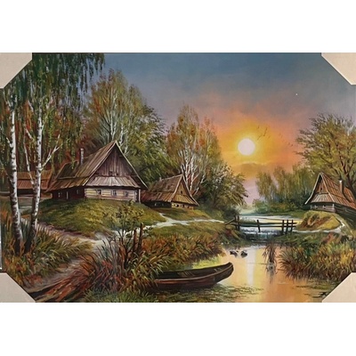 Bondecor Obraz "Loďka" - tisk na papír na MDF desku, 70 x 50cm