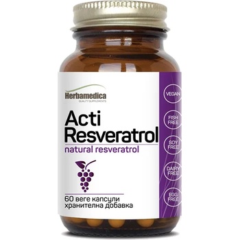 Herbamedica Acti Resveratrol, 200 mg, 60 капсули, Herbamedica