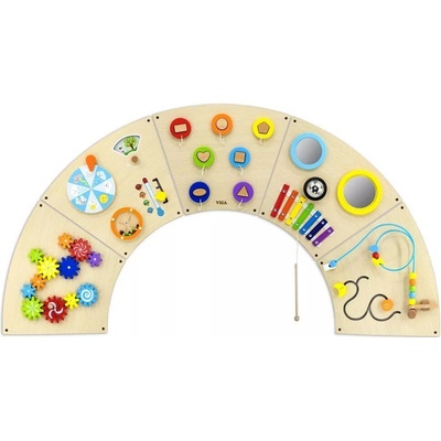 VIGA Toys Drevená didaktická hra na zavesenie na stenu - Dúha