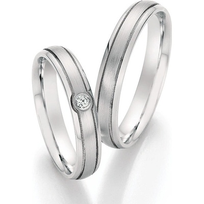 Snubní prsteny z oceli s diamanty SP-22010