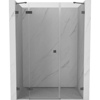 Mexen Lunar лява отваряема душ врата 155 см, прозрачна, gun metal - 834S-155-050-95-00-L (834S-155-050-95-00-L)