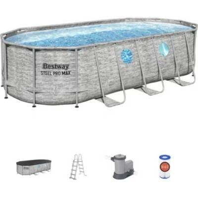 Bestway Сглобяем басейн овален 13, 430 л Bestway 56716 с филтър и стълбичка (3552837)