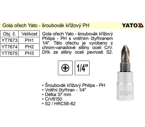 Yato 1/4" bit PH1