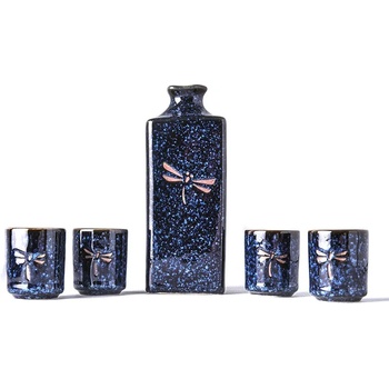 Made in Japan Комплект за саке dragonfly, 5 бр. , син, mij (mijc3829)