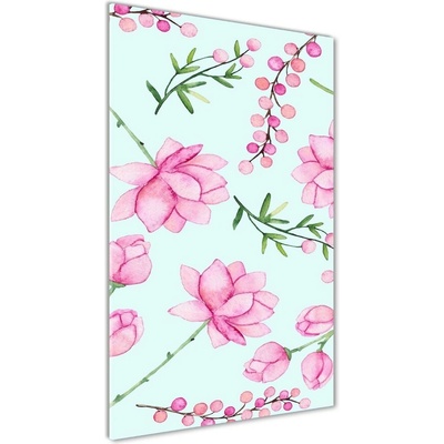 Vertikálny fotoobraz na skle Kvety a jahody 50x100 cm