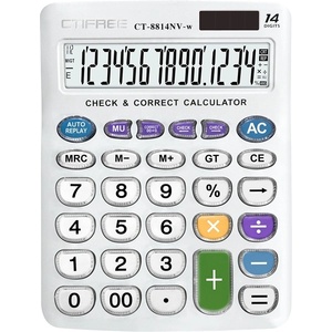 CTIFREE CT-8814NV-W бял калкулатор, 155x203mm, 14 цифри, двойно захранване, 2 години гаранция (CT-8814NV-W) Калкулатори