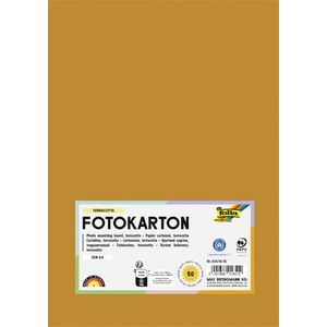 FOLIA Декоративен картон, 2 страници, A4, 300 g, 50 листа, FOLIA, теракота 614/50 76 (614/50 76)