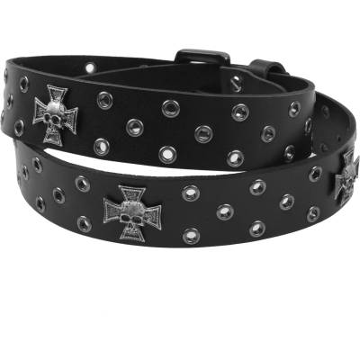 Leather & steel fashion колан LEATHER & STEEL FASHION - Skull Cross - LSF2 55