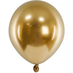 Party Deco Латексови Балони Хром, Златно - 12 см (chb1-5-019-50)