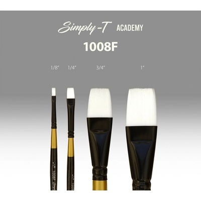 Štetec Simply-T Academy 1008F - plochý, krátka rukoväť Veľkosť štetca: 7/8