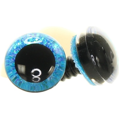 Oči třpytivé tyrkysové 18 mm