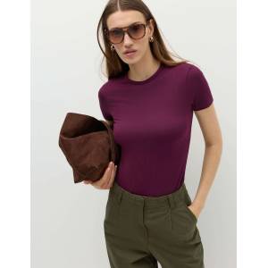 Marks & Spencer Прилепнала тениска с деколте до шията Marks & Spencer виолетова Marks & Spencer | Lilav | ЖЕНИ | S