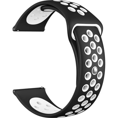 Универсална резервна перфорирана каишка, 22 мм, черна/бяла (DST-11-00 22mm black/white)