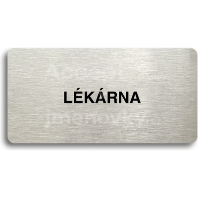 ACCEPT Piktogram LÉKÁRNA - stříbrná tabulka - černý tisk bez rámečku