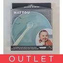 NATTOU Set jídelní silikonový talíř a lžička mint bez BPA 2 ks