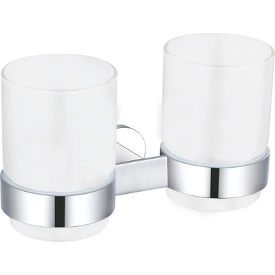 SLEZAK RAV Dvojitý držák kartáčků sklo chrom/bílá YUA0202CB – Zboží Dáma