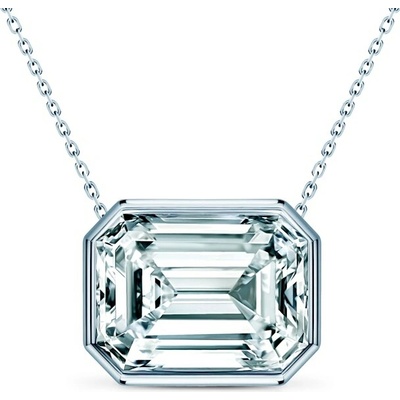 Savicki Náhrdelník biele zlato, laboratórny diamant PURE-N-EM-100-LAB-B
