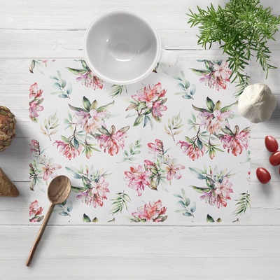 Biante Teflónové prestieranie TF-134 Akvarelové kvety rododendrónu na bielom 30x40 cm
