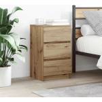 vidaXL Нощни шкафчета с 3 чекмеджета, 2 бр, дъб артизан, 39x35x65 см (861354)