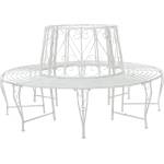 vidaXL Дървесен бенч 8 -местен Ø 160 x 89 см steel Антично бяло Кръгла (42029503)