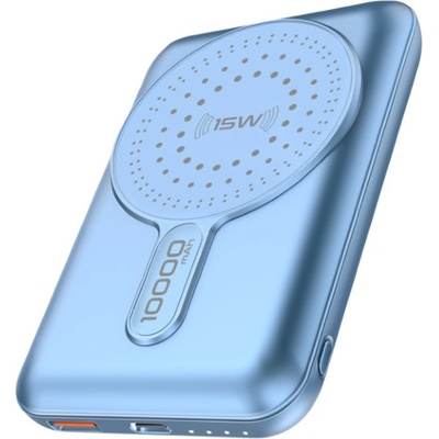 Promate Външна батерия ProMate POWERMAG-10PRO. BLUE 10000mAh MagSafe Wireless PowerBank with 20W USB-C PD, QC3.0 and KickStand - Синя