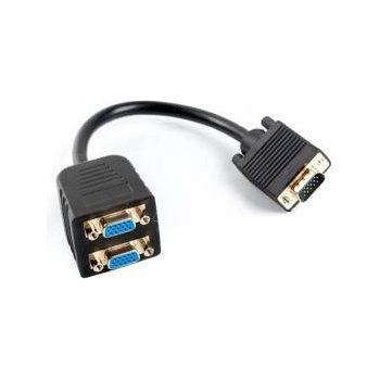 Lanberg Адаптер Lanberg VGA към VGAx2, 20cm, Черен, AD-0020-BK