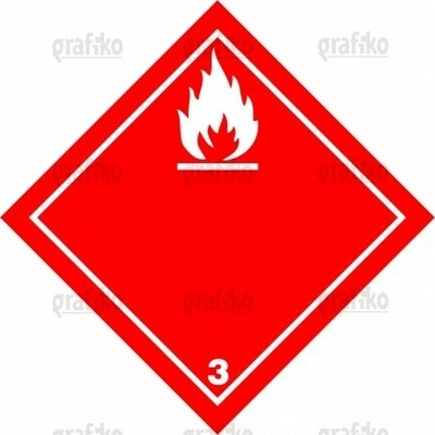 Grafiko | Hořlavé kapaliny tř. 3 - červeno / bílý - Materiál Magnetická fólie, Rozměr 300x300mm