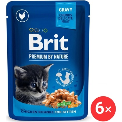 Brit Premium Cat Kitten Chicken Chunks 6 x 100 g
