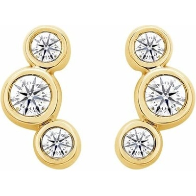 Eppi Moderní zlaté náušnice s kulatými lab-grown diamanty Ebba E49169