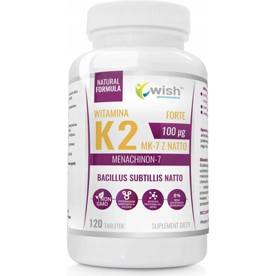 Wish Pharmaceutical Vitamin K2 MK-7 Natto 100 µg 120 tablet