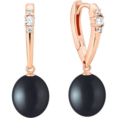 Gaura Pearls Náušnice s černou perlou Elenia Gold SK25485GEL/B zlatá černá