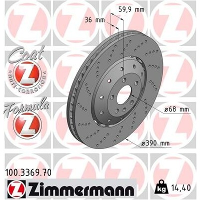 Brzdový kotúč ZIMMERMANN 100.3369.70 (100336970)